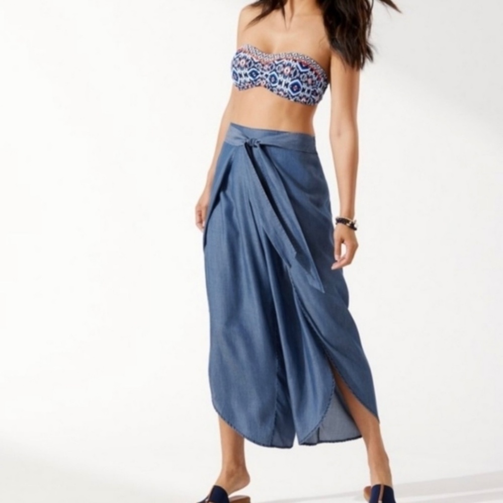Tommy Bahama chambray wrap pants
